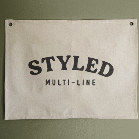 Large Custom Text Canvas Banner, Natural